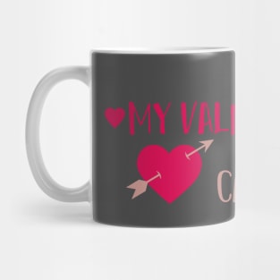 my valentines call me mom cute design illustration Mug